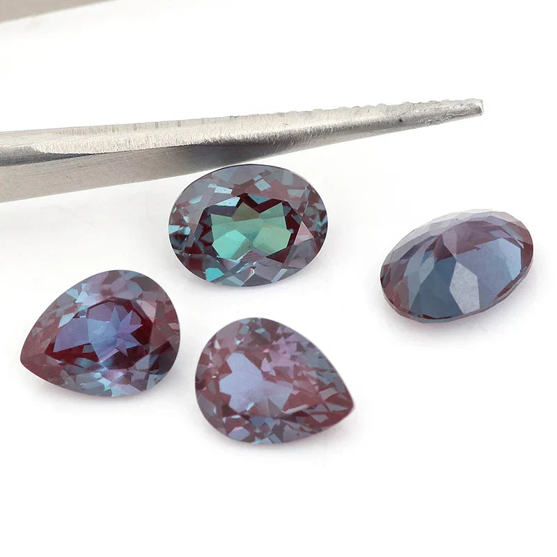 1-8ct Oval Cut Lab Grown Alexandrited Loose Stone Synthesis Alexandrited Gemstone for Diy Jewelry Making Ring Earrings